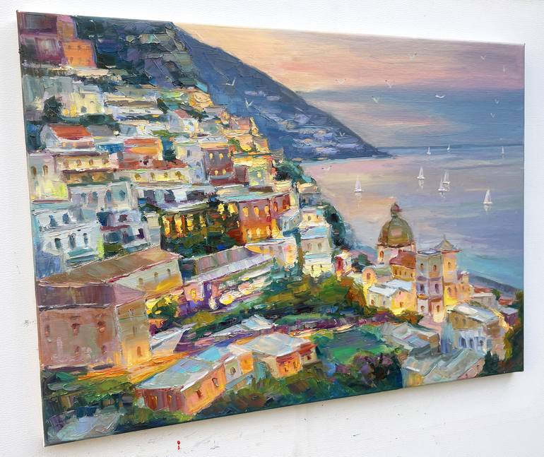 Original Art Deco Architecture Painting by Eugene Chernyakovsky