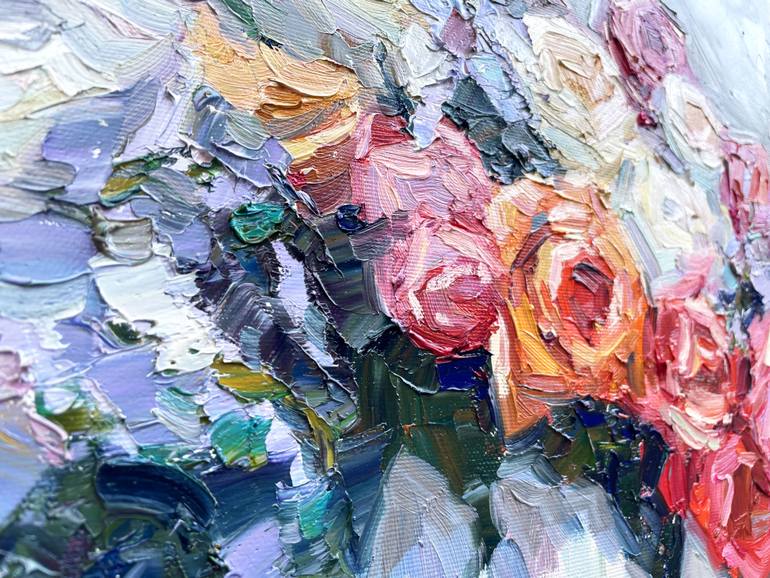 Original Abstract Floral Painting by Eugene Chernyakovsky