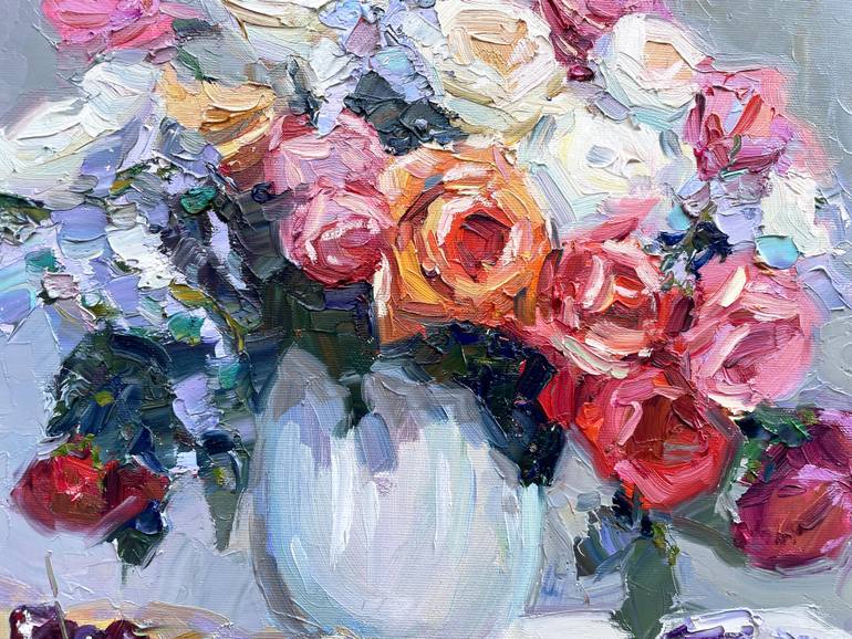 Original Abstract Floral Painting by Eugene Chernyakovsky