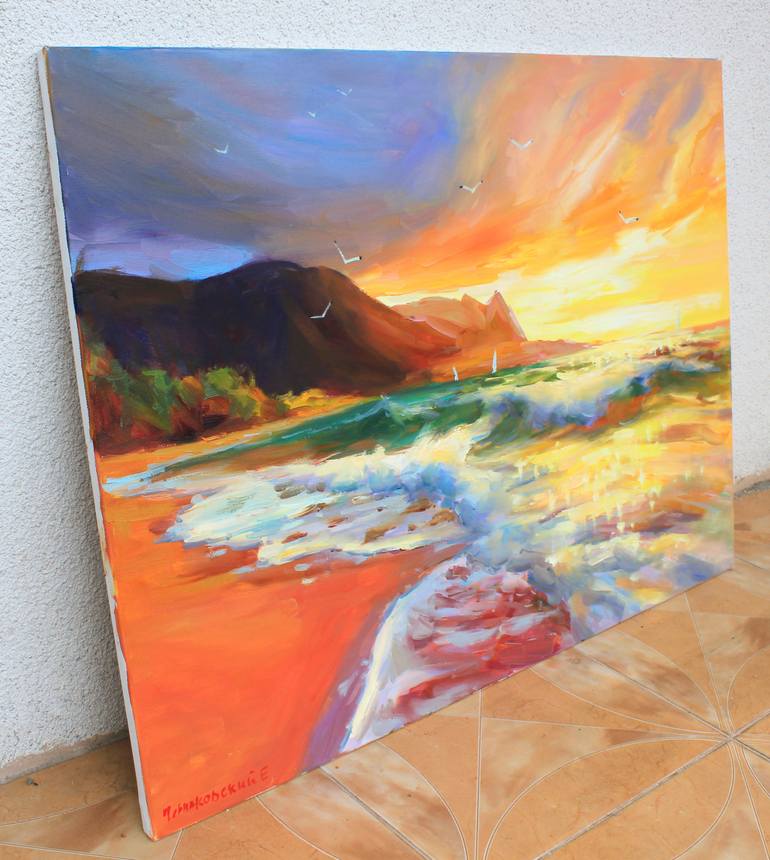 Original Abstract Seascape Painting by Eugene Chernyakovsky