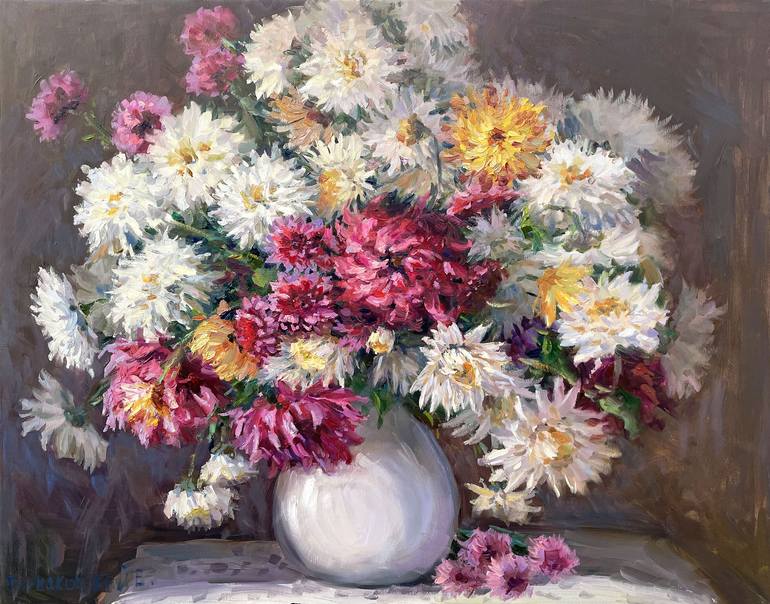 Bouquet of flowers Painting by Eugene Chernyakovsky | Saatchi Art