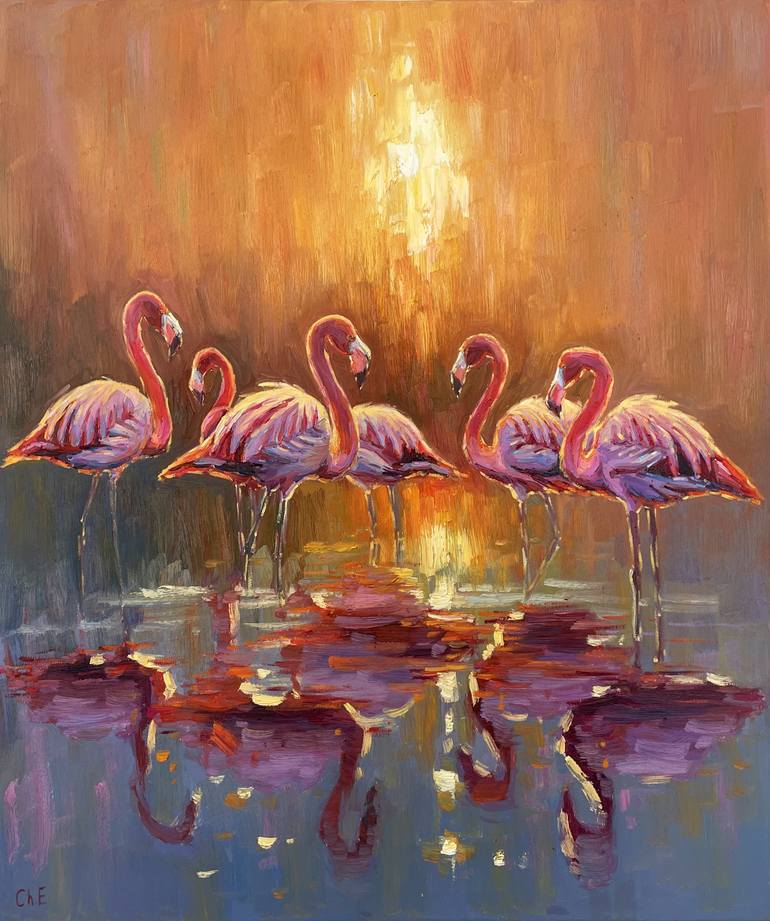 Original Abstract Animal Painting by Eugene Chernyakovsky