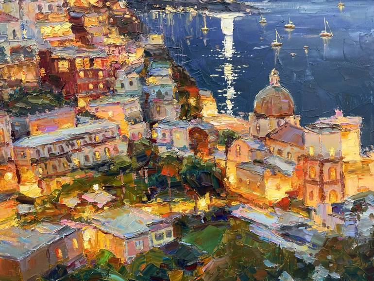 Original Abstract Architecture Painting by Eugene Chernyakovsky