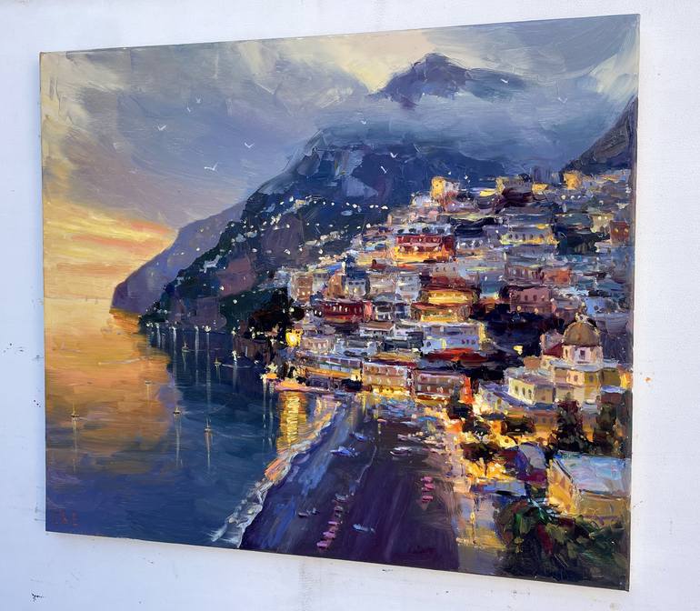 Original Abstract Architecture Painting by Eugene Chernyakovsky