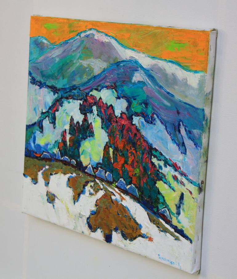 Original Abstract Expressionism Landscape Painting by Eugene Chernyakovsky