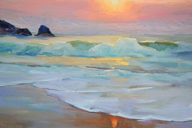 Original Abstract Expressionism Beach Painting by Eugene Chernyakovsky