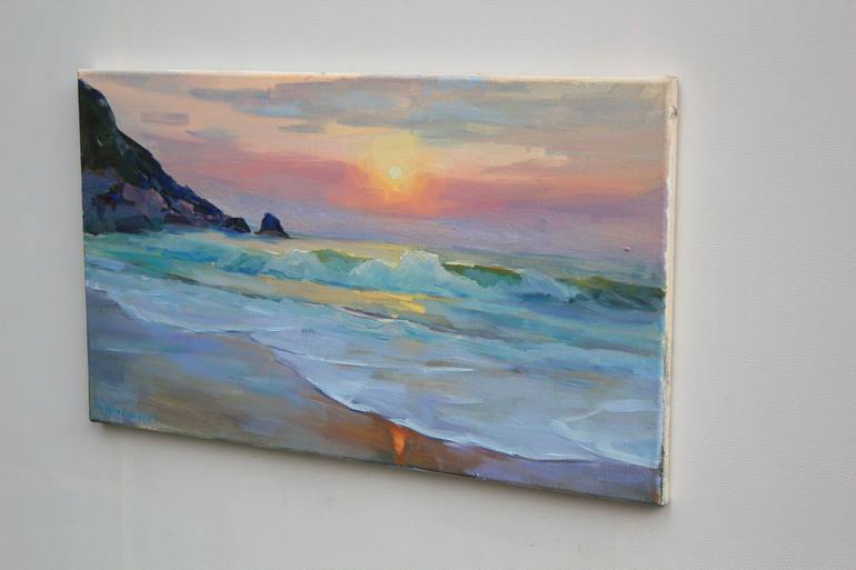 Original Abstract Expressionism Beach Painting by Eugene Chernyakovsky