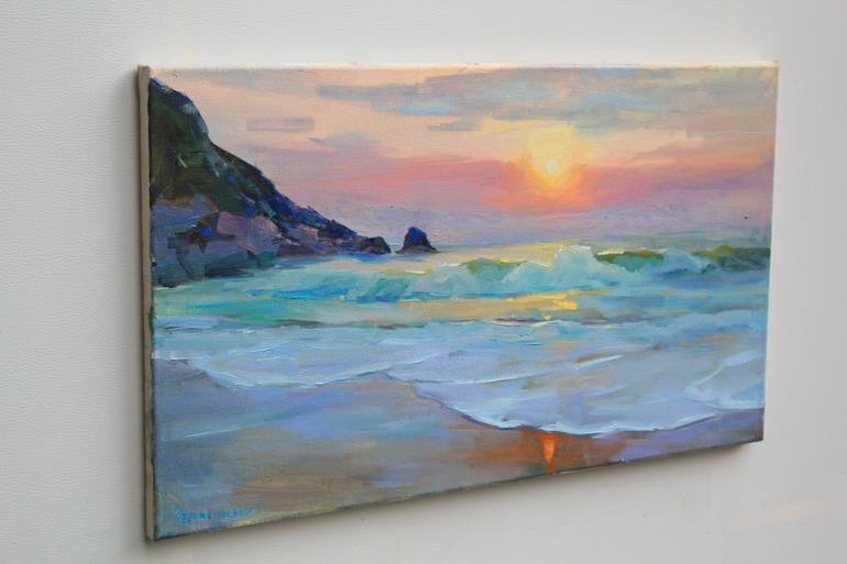 Original Abstract Expressionism Beach Painting by Eugene Chernyakovsky