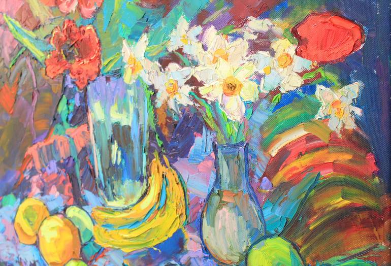 Original Abstract Expressionism Floral Painting by Eugene Chernyakovsky