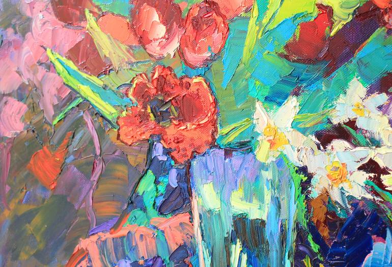 Original Abstract Expressionism Floral Painting by Eugene Chernyakovsky