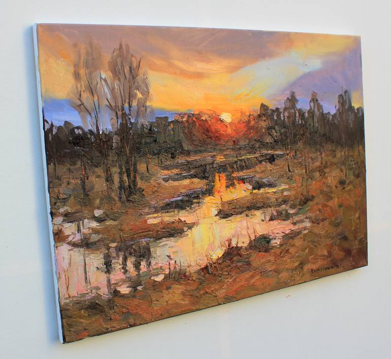 Original Abstract Expressionism Landscape Painting by Eugene Chernyakovsky