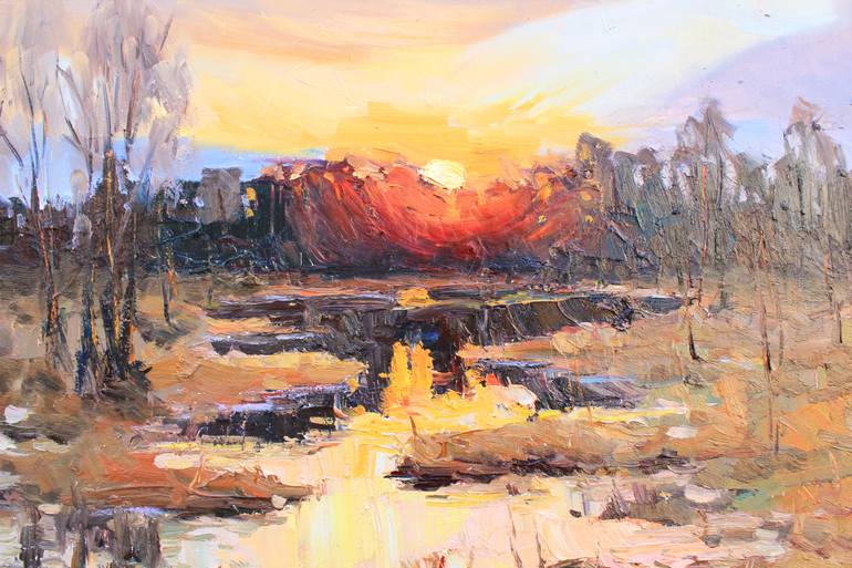 Original Abstract Expressionism Landscape Painting by Eugene Chernyakovsky