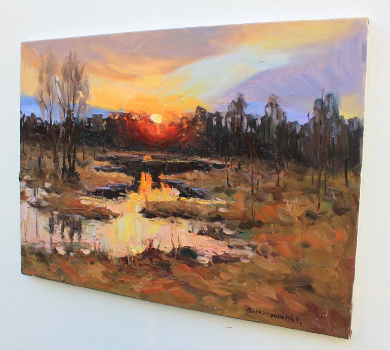 Original Abstract Expressionism Landscape Painting by Eugene Chernyakovsky