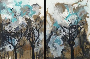 Original Abstract Tree Paintings by Brigitte Ackland