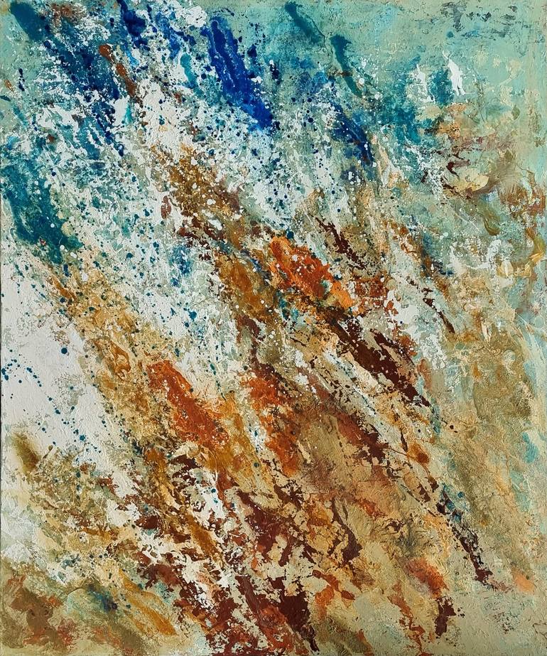 Original Abstract Seascape Painting by Brigitte Ackland