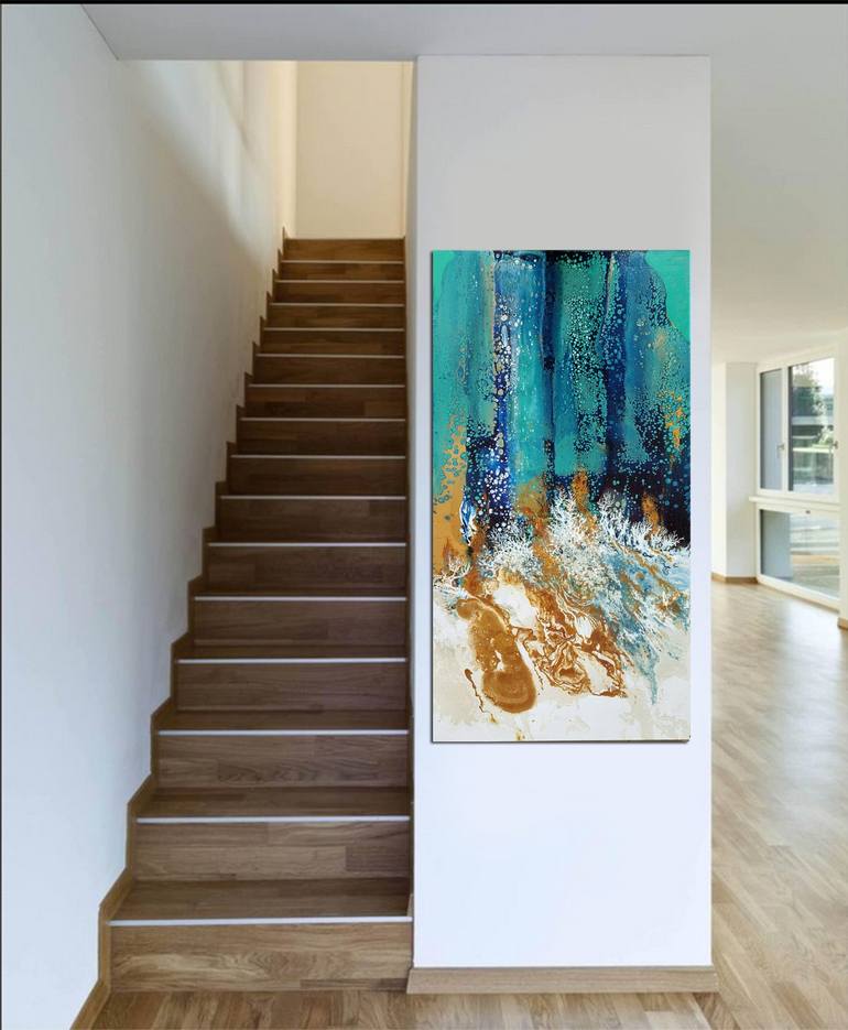 Original Abstract Water Painting by Brigitte Ackland