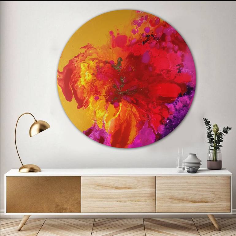 Original Abstract Floral Painting by Brigitte Ackland