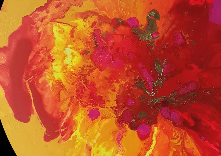 Original Abstract Floral Painting by Brigitte Ackland