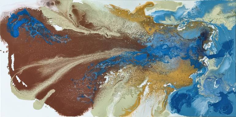 Original Abstract Seascape Painting by Brigitte Ackland