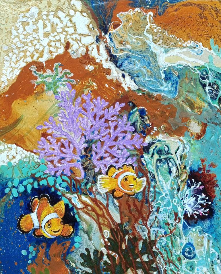 Original Abstract Expressionism Seascape Painting by Brigitte Ackland