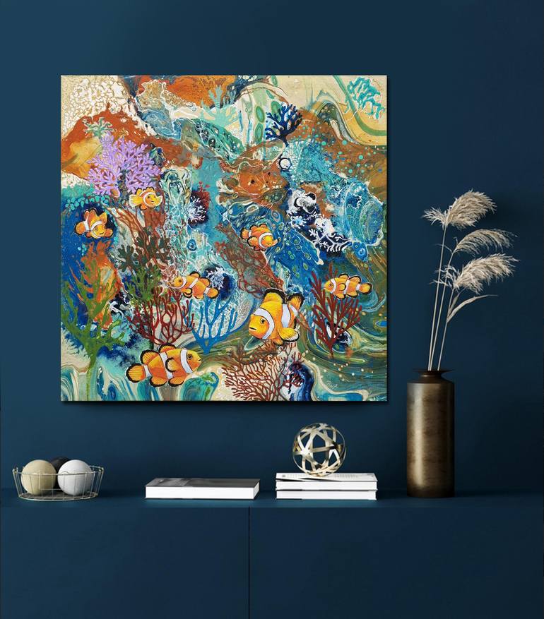 Original Abstract Expressionism Seascape Painting by Brigitte Ackland