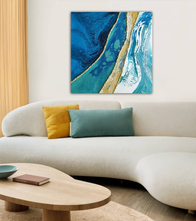 Original Abstract Ocean Painting by Brigitte Ackland