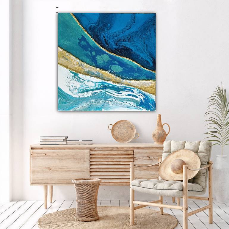 Original Abstract Ocean Painting by Brigitte Ackland