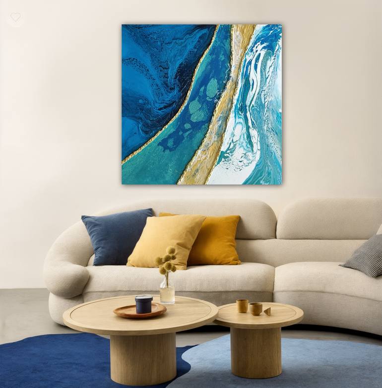 Original Abstract Ocean Painting by Brigitte Ackland