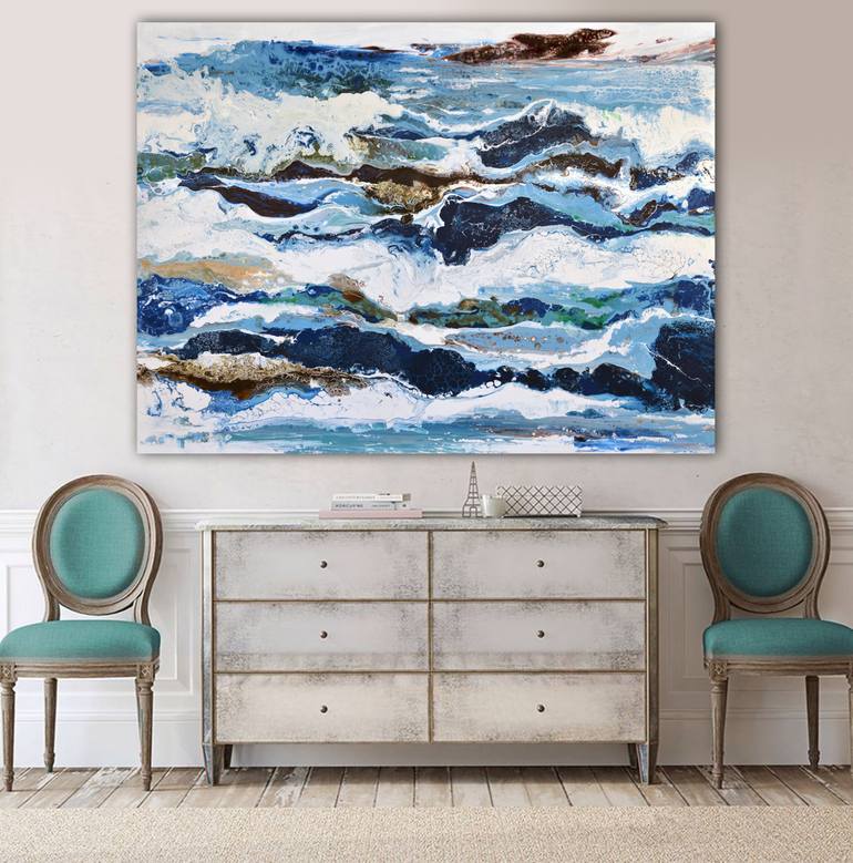 Original Abstract Expressionism Seascape Painting by Brigitte Ackland