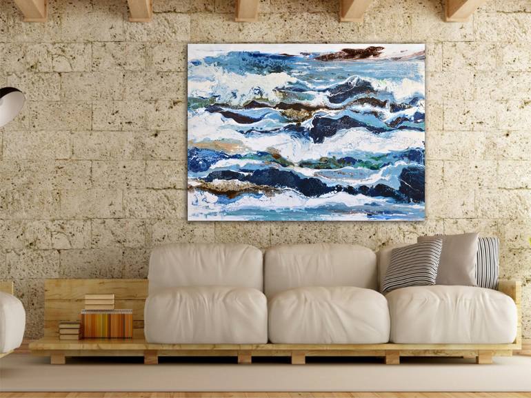 Original Abstract Expressionism Seascape Painting by Brigitte Ackland