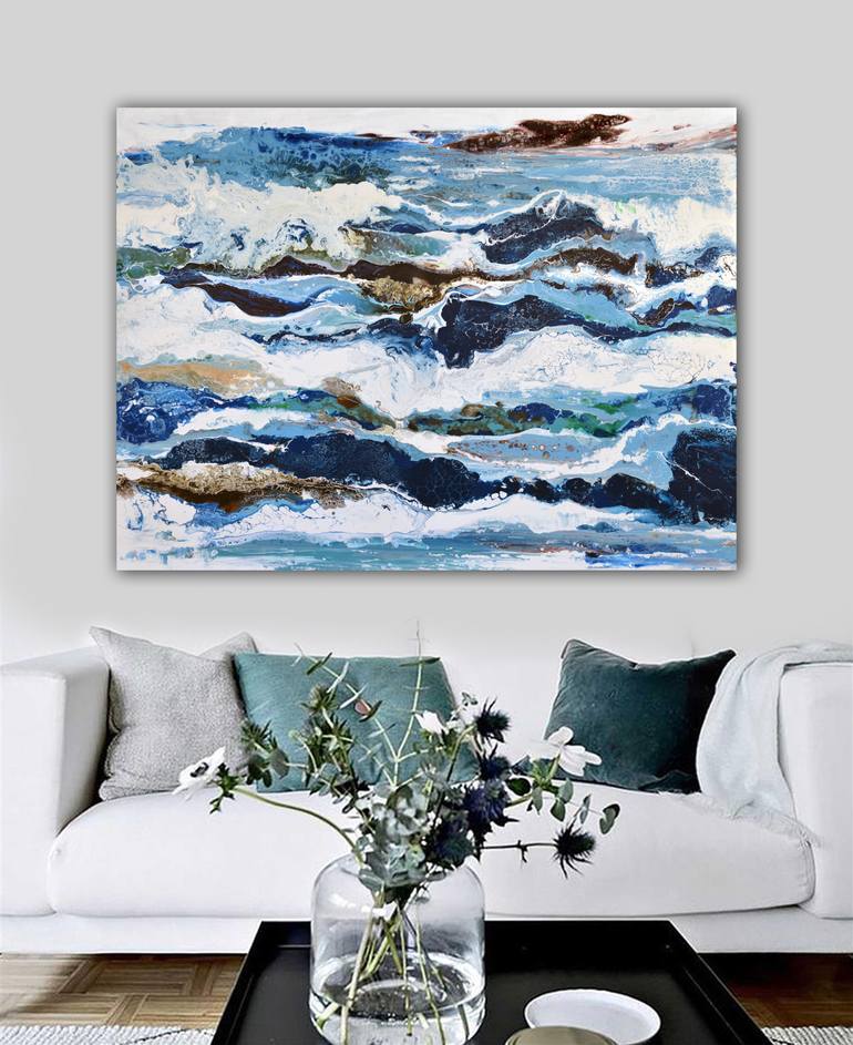 Original Abstract Expressionism Seascape Painting by Brigitte Ackland
