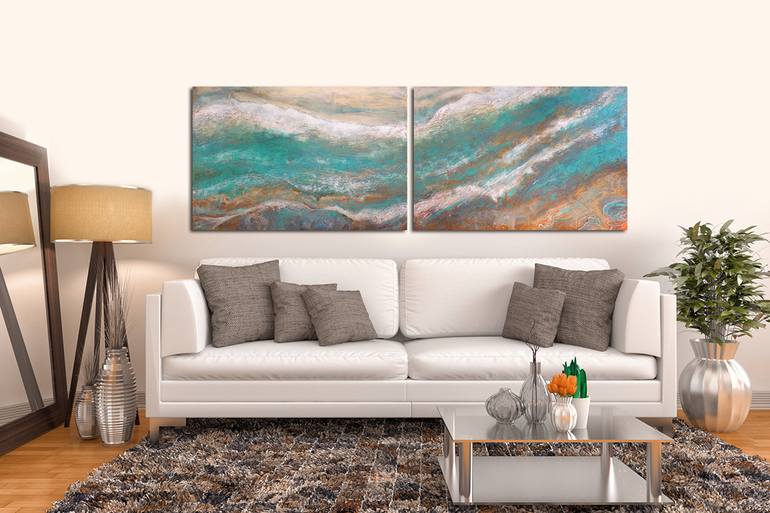 Original Abstract Seascape Painting by Brigitte Ackland