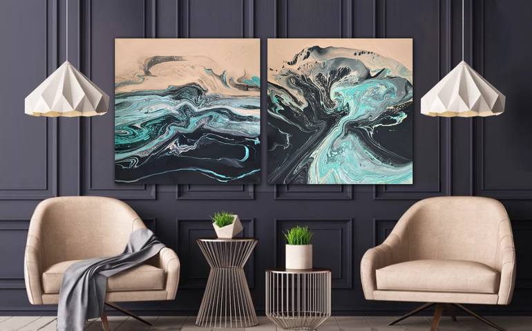 Original Abstract Seascape Painting by Brigitte Ackland