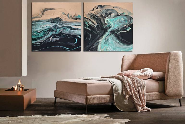 Original Abstract Seascape Painting by Brigitte Ackland