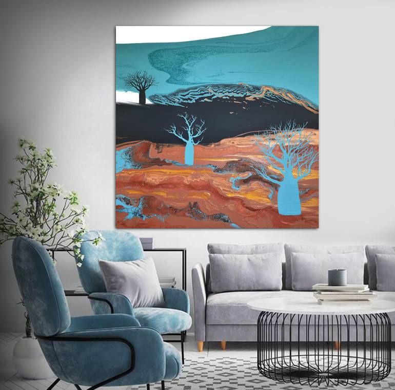 Original Abstract Tree Painting by Brigitte Ackland