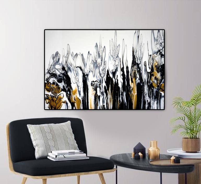 Original Abstract Floral Painting by Brigitte Ackland