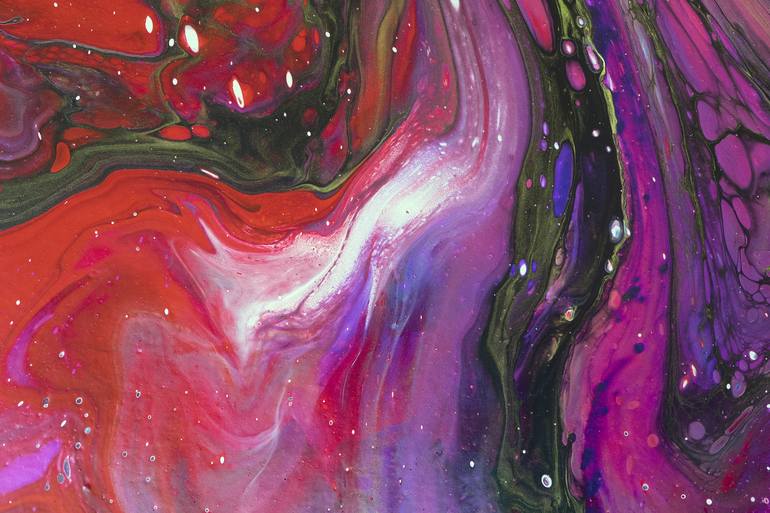 Original Abstract Outer Space Painting by Brigitte Ackland