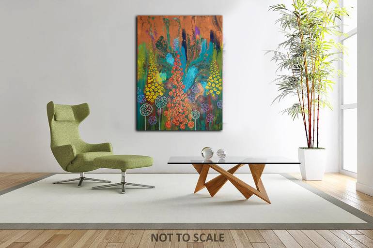 Original Abstract Floral Painting by Brigitte Ackland