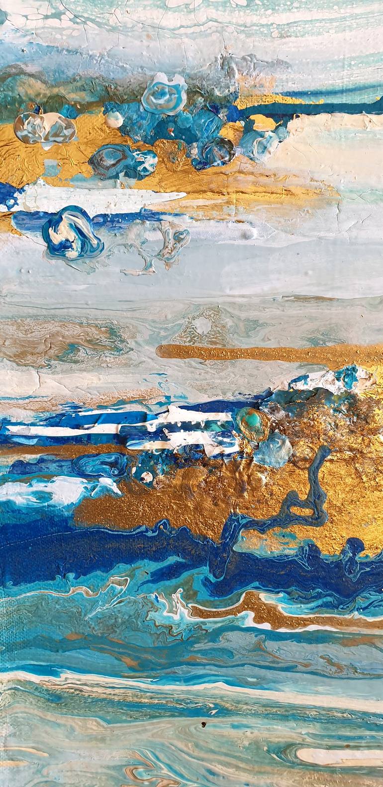 Original Abstract Seascape Collage by Brigitte Ackland