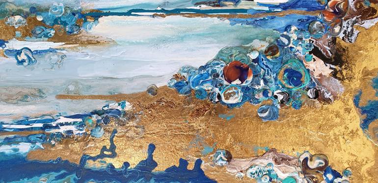 Original Abstract Seascape Collage by Brigitte Ackland