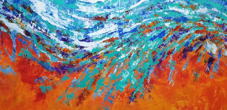 Original Abstract Seascape Painting by Brigitte Ackland