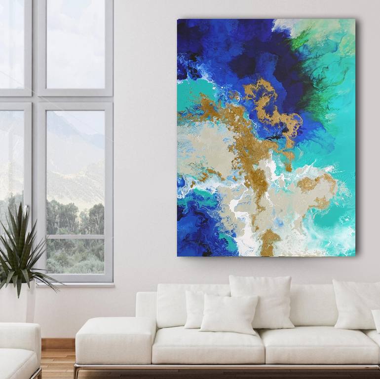 Original Abstract Seascape Painting by Brigitte Ackland