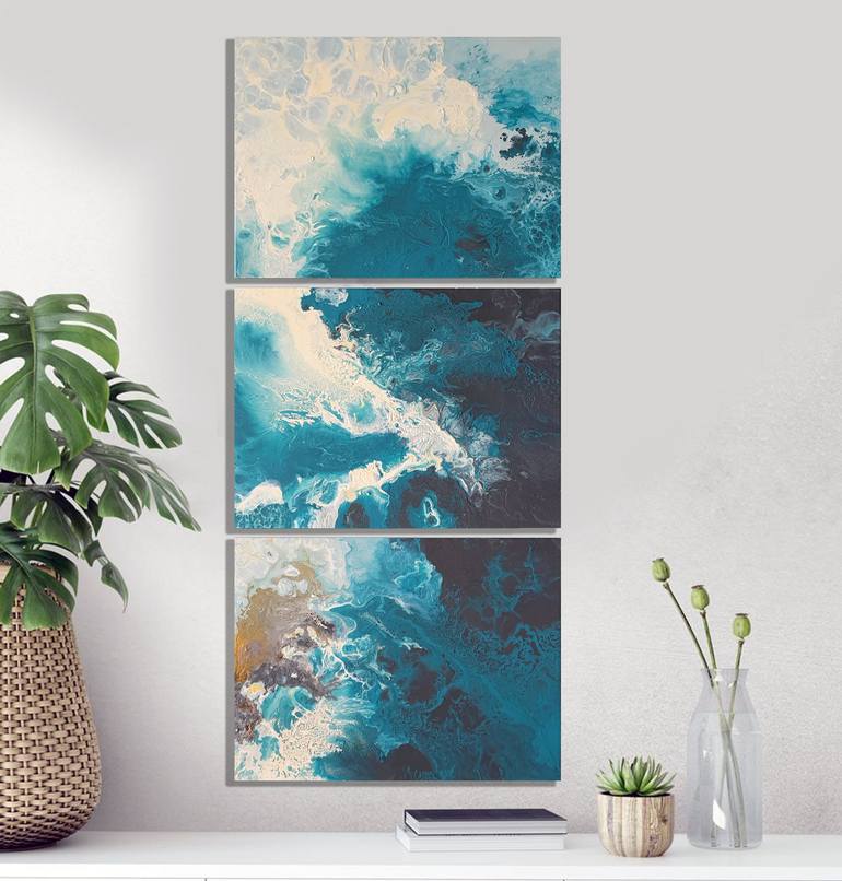 Original Abstract Seascape Painting by Brigitte Ackland