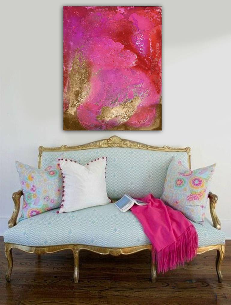 Original Abstract Floral Painting by Brigitte Ackland