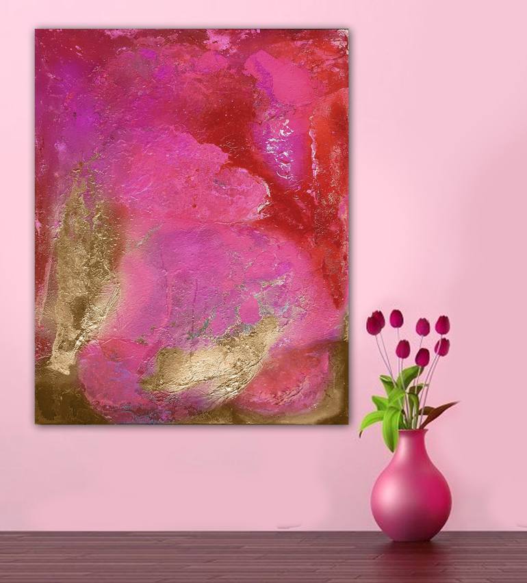 Original Abstract Floral Painting by Brigitte Ackland