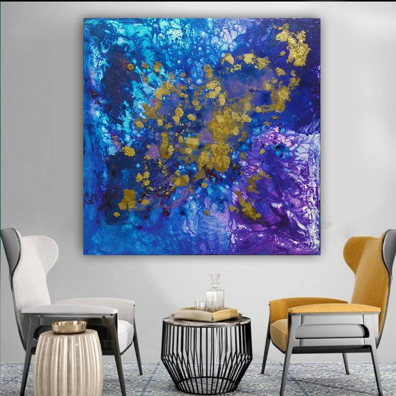 Original Abstract Outer Space Painting by Brigitte Ackland