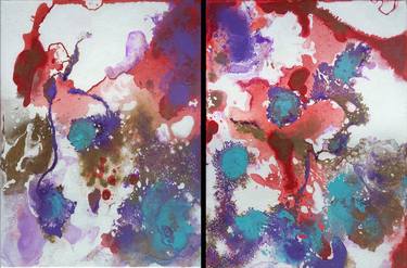 Original Abstract Floral Paintings by Brigitte Ackland