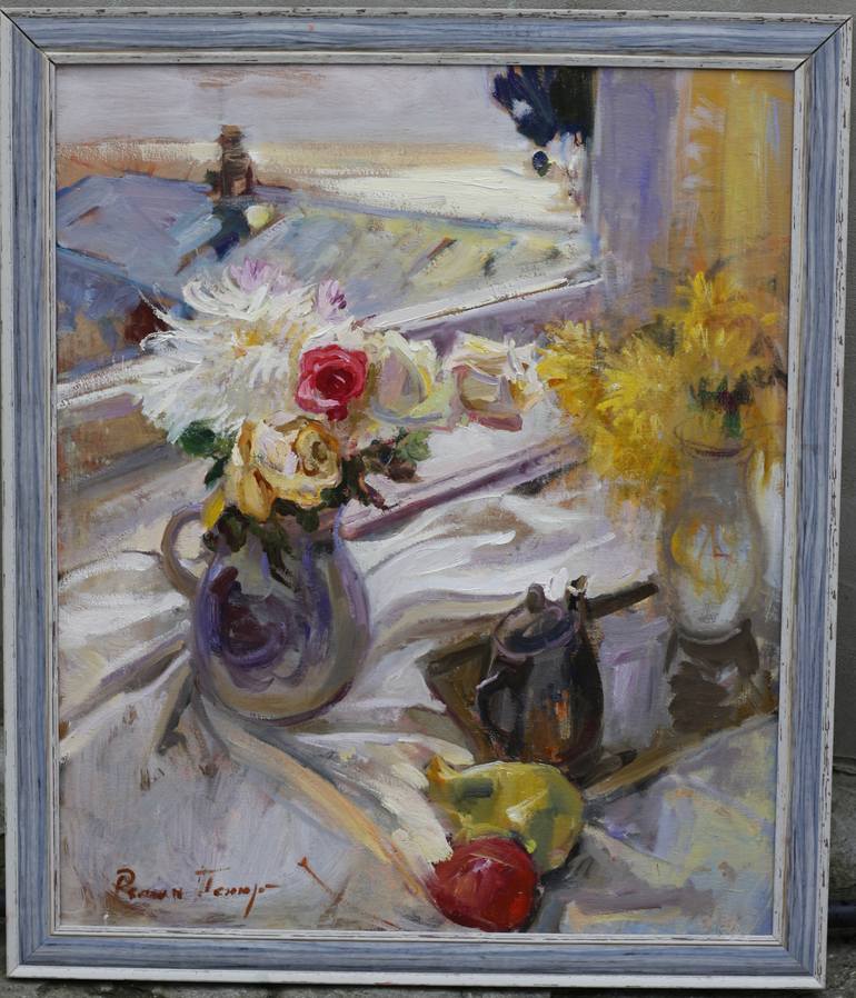 Original Impressionism Still Life Painting by Temir Ryman