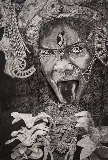 Original Black & White Religion Drawings by Shailendra Khadkikar