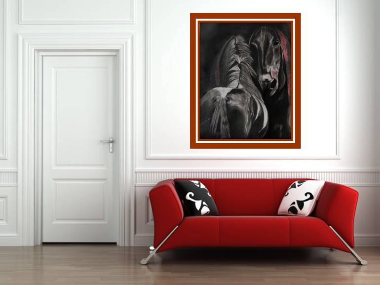 Original Abstract Horse Drawing by Shailendra Khadkikar